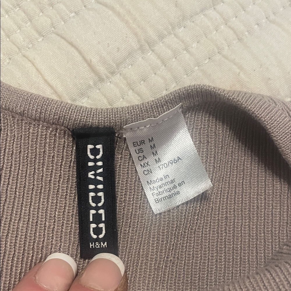 Divided Beige Ribbed Tank Top - Picture 2 of 2